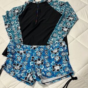 Floral Rash Guard and Shorts Set